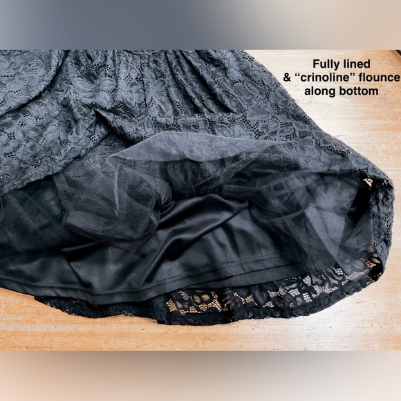 Suzy Shier Black Lace Party Dress or Cocktail Dress w Peek-a-boo shoulders - Picture 9 of 15